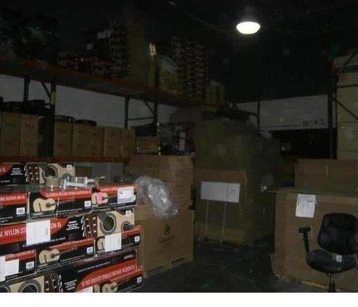 Soot in warehouse